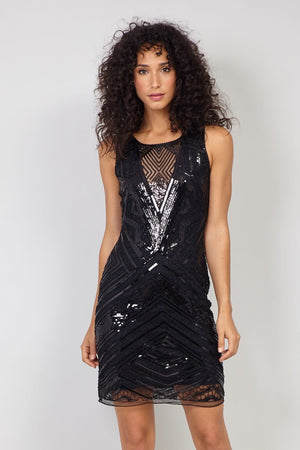 Black | Aztec Sequin Party Dress