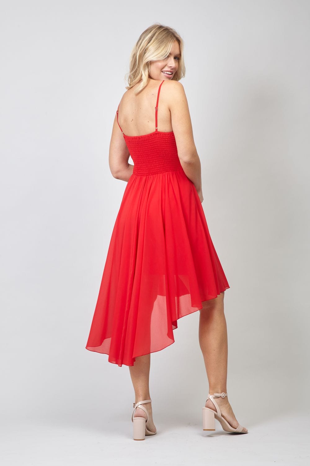 Red | Strappy High Low Dress