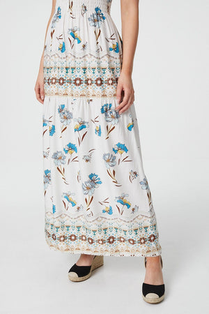 White | Floral Off The Shoulder Maxi Dress