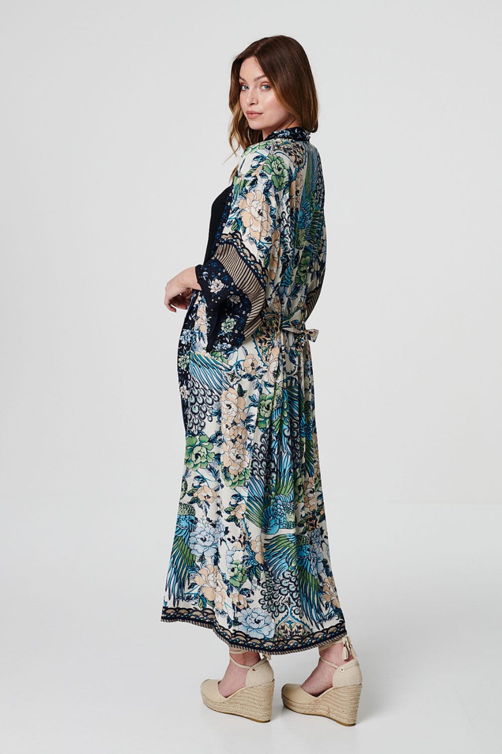 Navy | Floral Kimono Cover-Up
