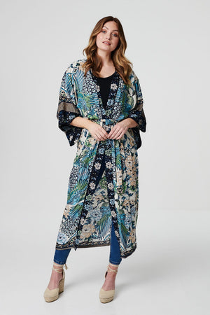 Navy | Floral Kimono Cover-Up