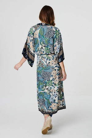 Navy | Floral Kimono Cover-Up