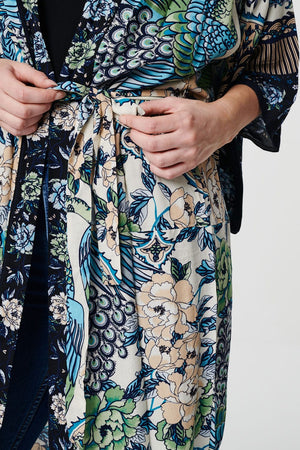 Navy | Floral Kimono Cover-Up