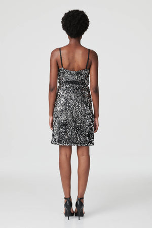 Black | Sequinned Cami Slip Dress