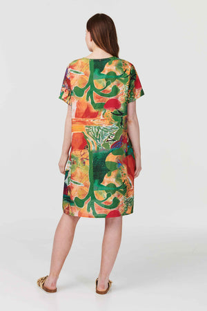 Orange | Abstract Print Tunic Dress