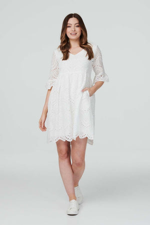 White | Broderie Anglaise Mini Dress