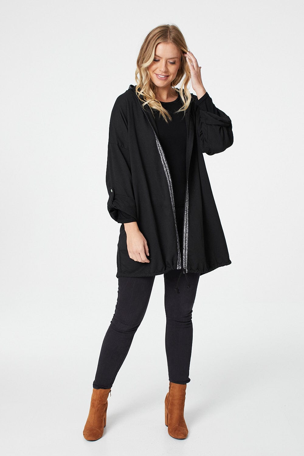 Black | Sequin Embellished Wings Cardigan