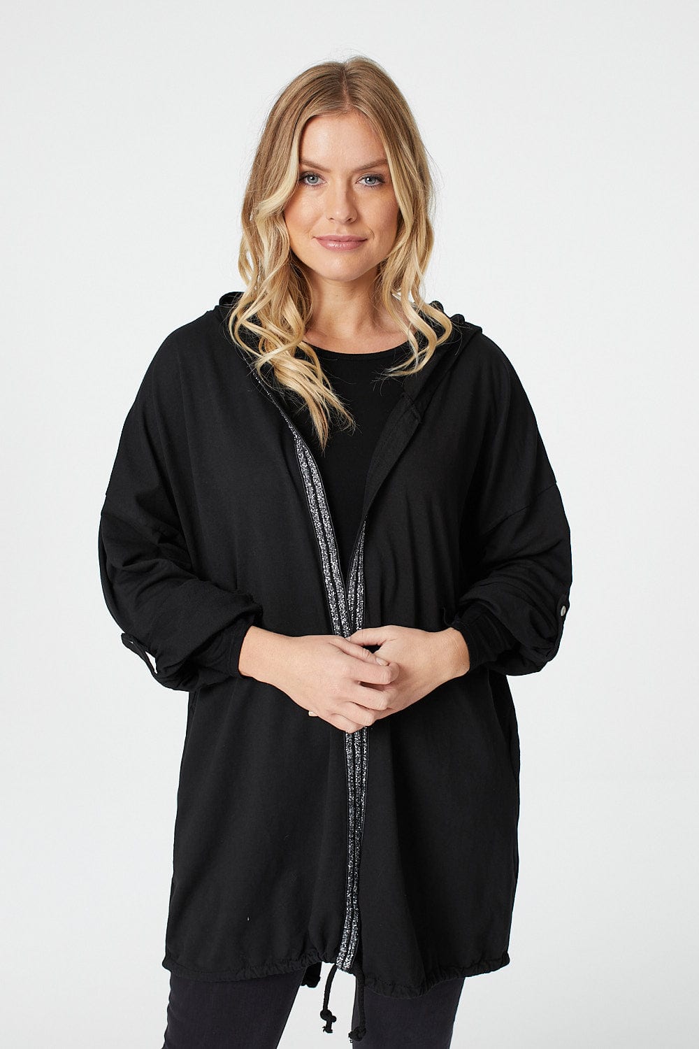 Black | Sequin Embellished Wings Cardigan