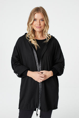 Black | Sequin Embellished Wings Cardigan