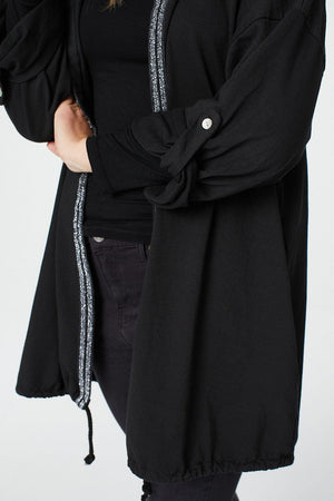 Black | Sequin Embellished Wings Cardigan