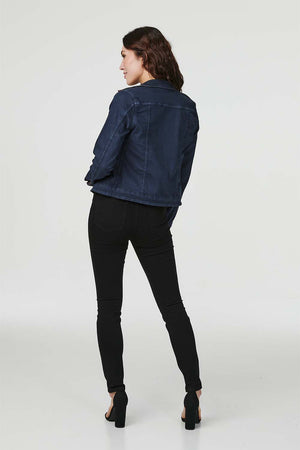 Khaki | Floral Reversible Denim Jacket