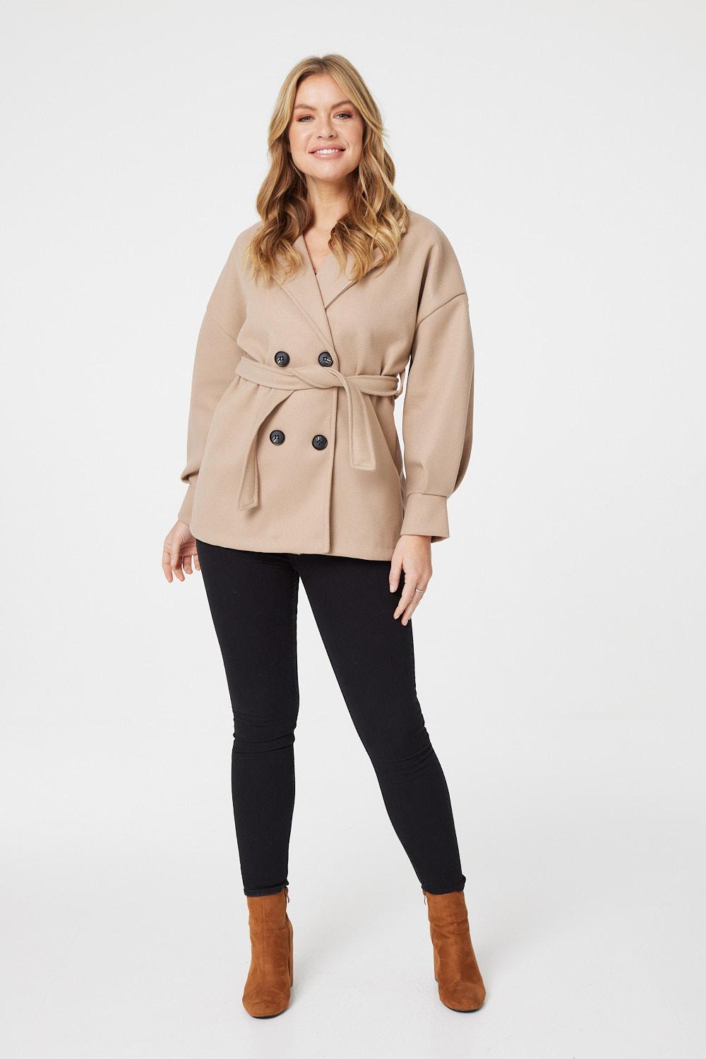 Beige | Long Sleeve Tie Front Jacket