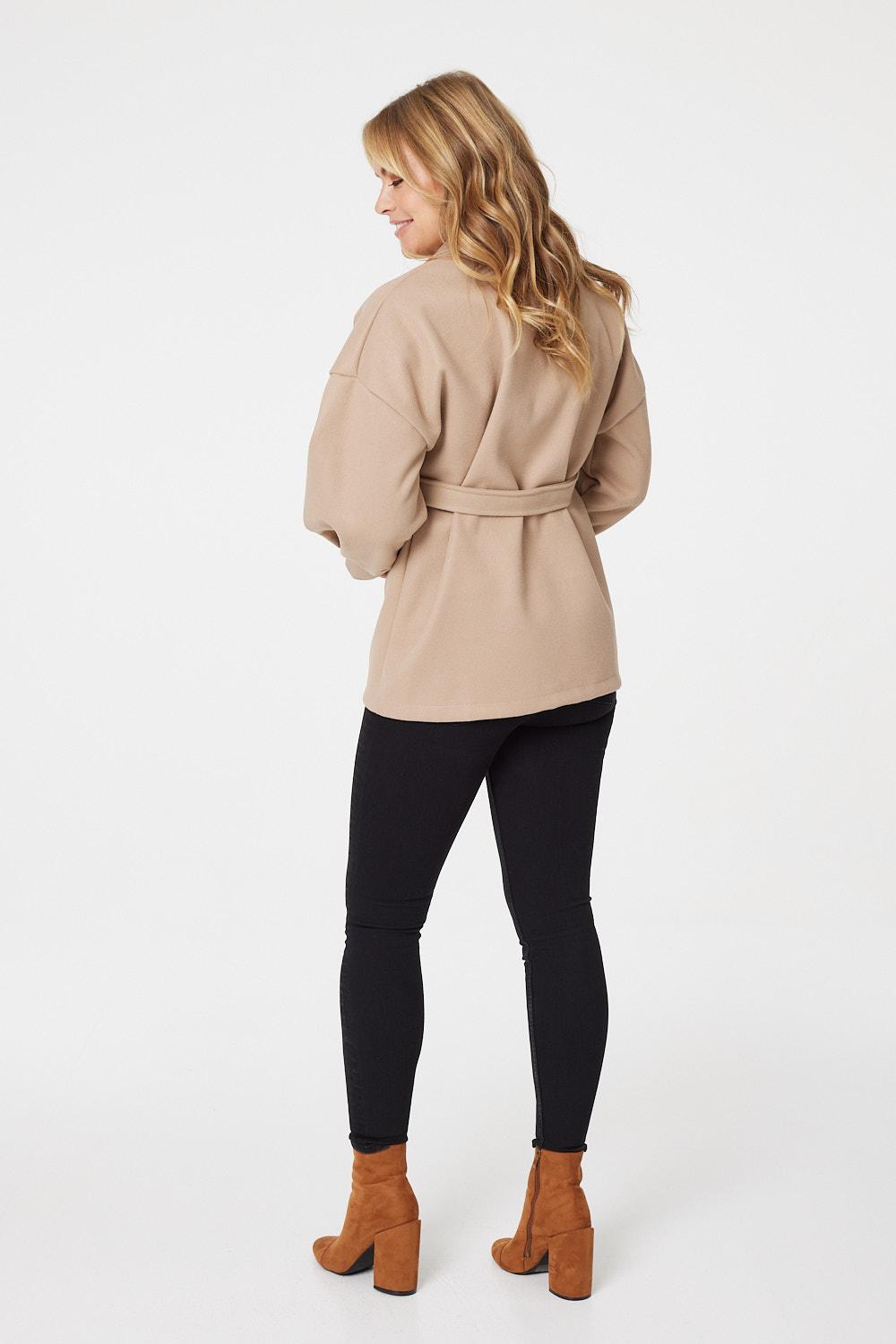 Beige | Long Sleeve Tie Front Jacket
