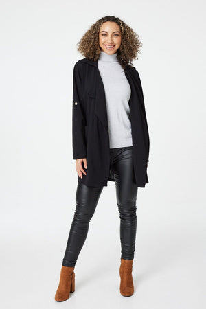 Black | Tie Front Duster Jacket