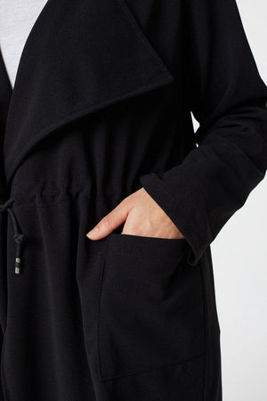 Black | Tie Front Duster Jacket