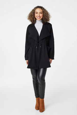 Black | Tie Front Duster Jacket
