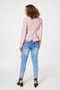 Dusky Pink | Frilled Front Faux Leather Jacket