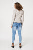 Stone | Frilled Front Faux Leather Jacket