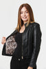 Black | Zip Front Faux Leather Jacket