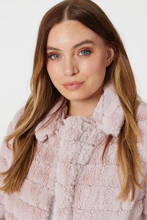 Pink | Faux Fur Cropped Jacket