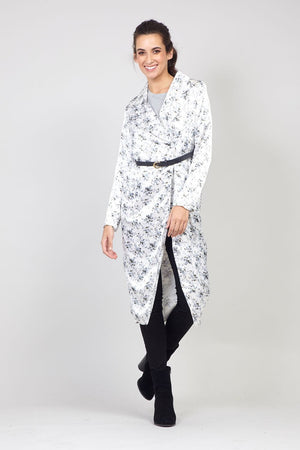 White | Floral Trench Coat