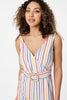 White | Striped Tie Waist Jumpsuit