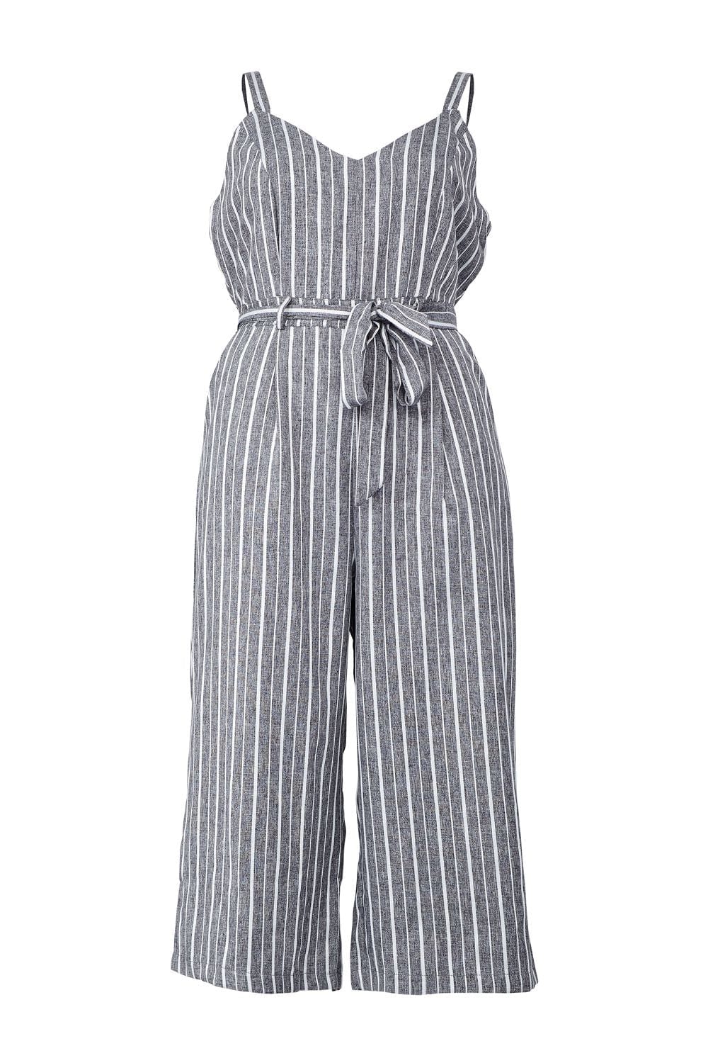 Grey | Curve Striped Wide Leg Jumpsuit