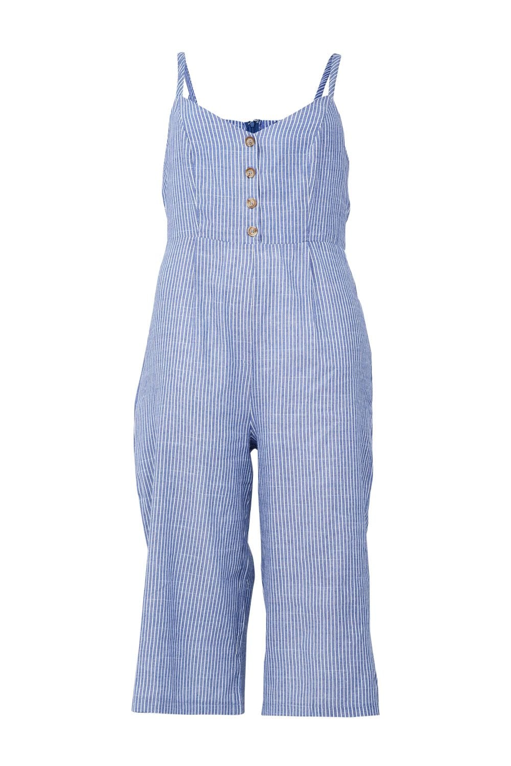 Blue | Curve Striped Cami Jumpsuit