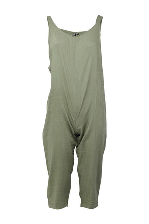 Green | Tie Shoulder Dungaree Jumpsuit