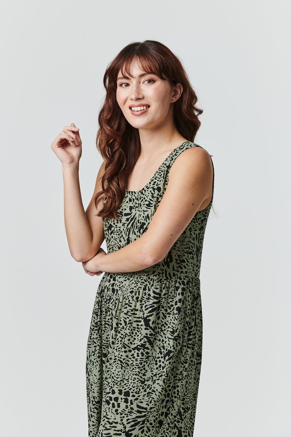 Sage | Animal Print Sleeveless Jumpsuit