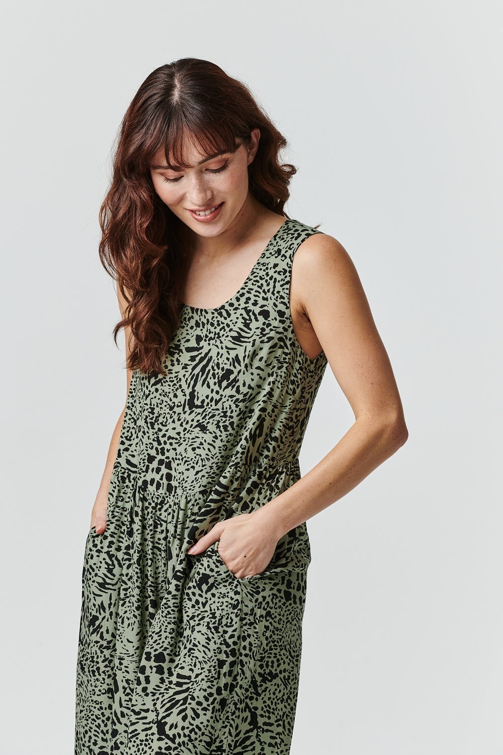 Sage | Animal Print Sleeveless Jumpsuit
