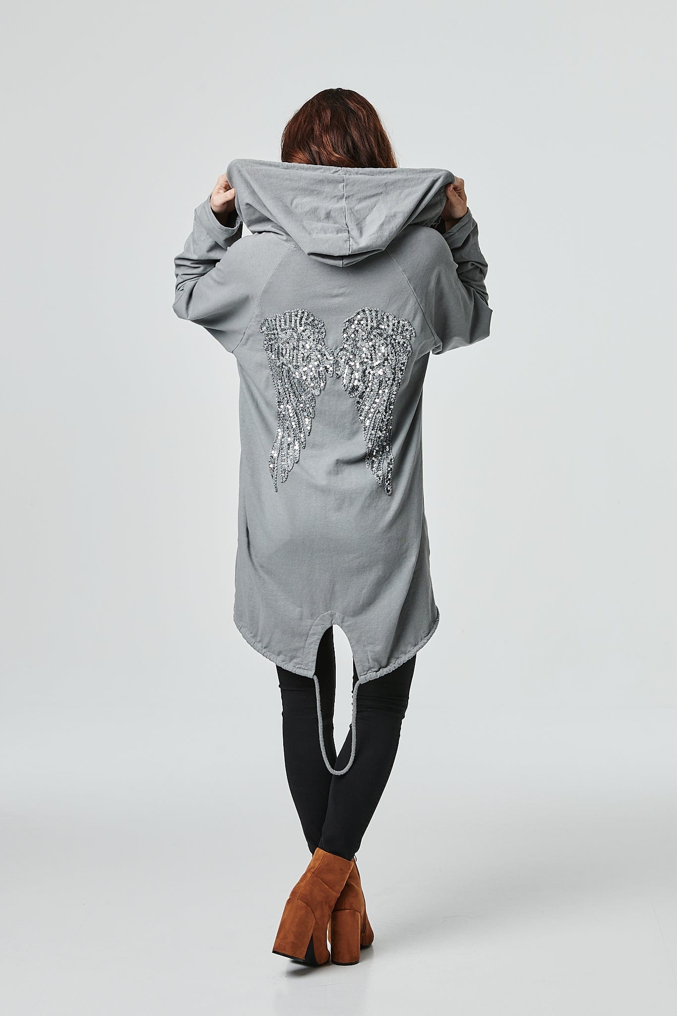 Grey | Zip Front Oversized Hoodie
