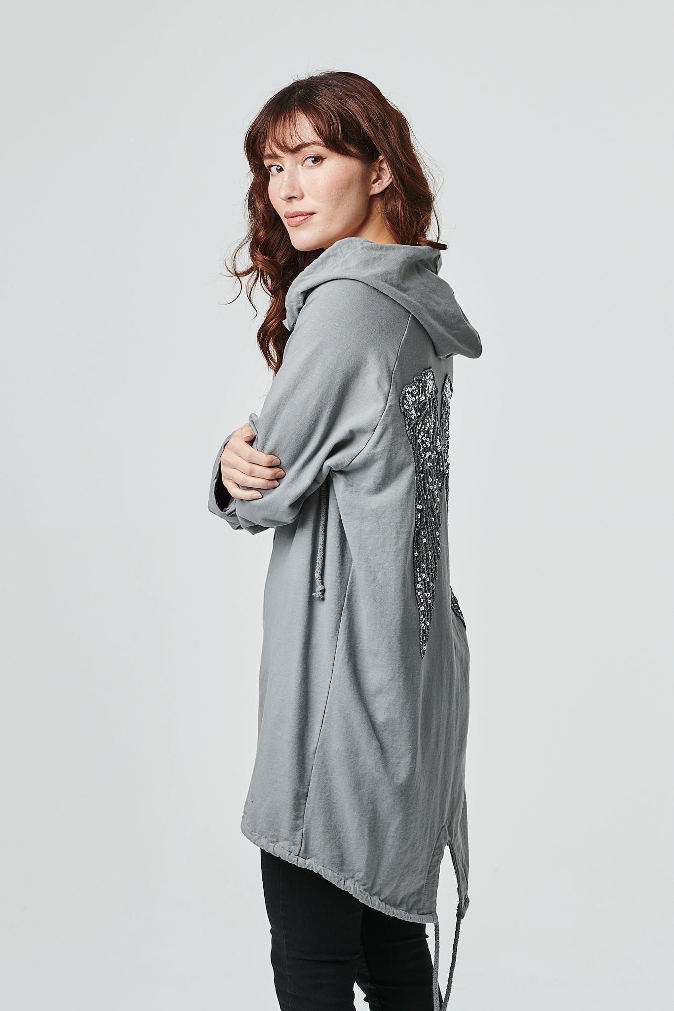Grey | Zip Front Oversized Hoodie