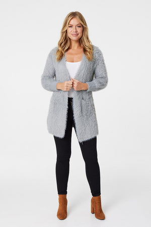 Silver | Soft Knit Open Front Cardigan
