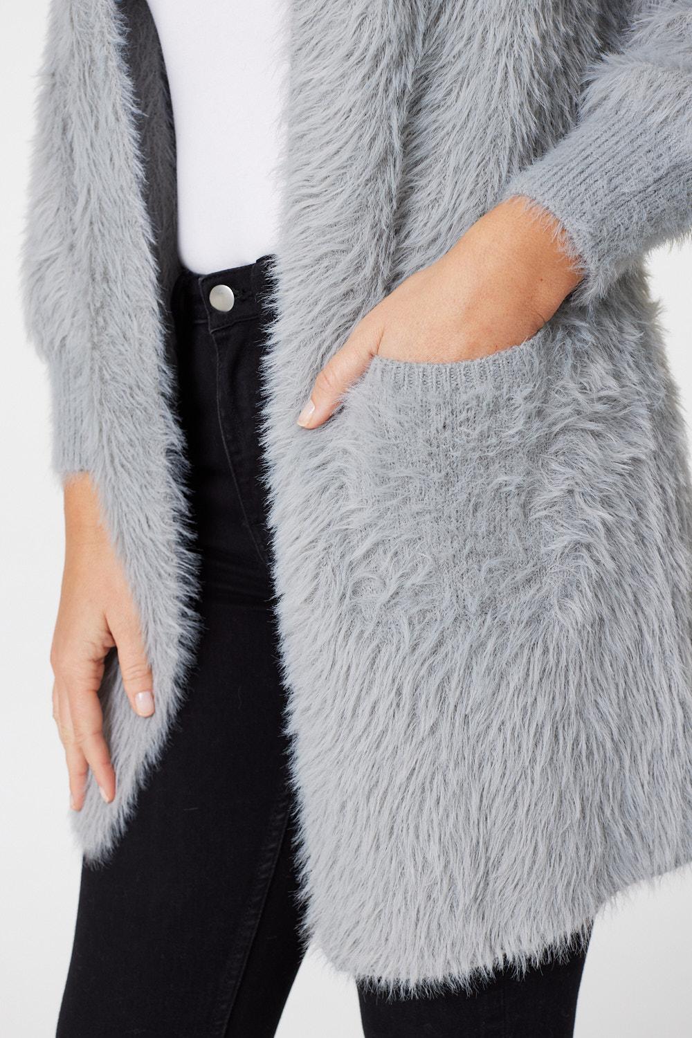 Silver | Soft Knit Open Front Cardigan