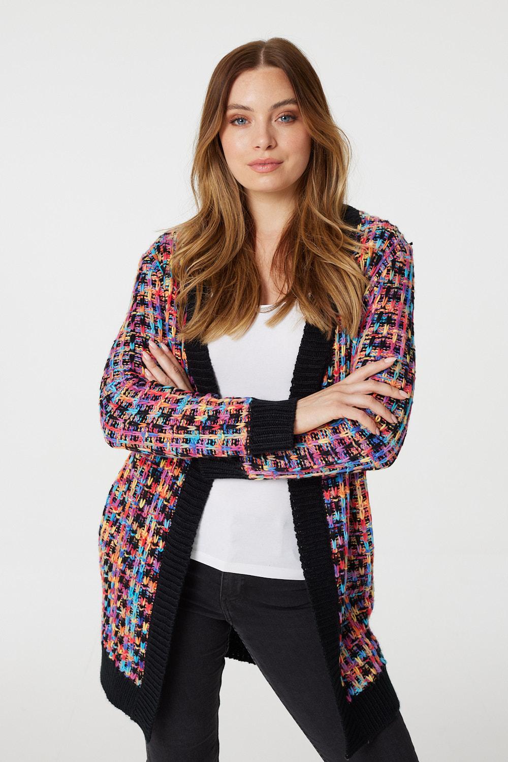 Black | Abstract Long Sleeve Open Cardigan