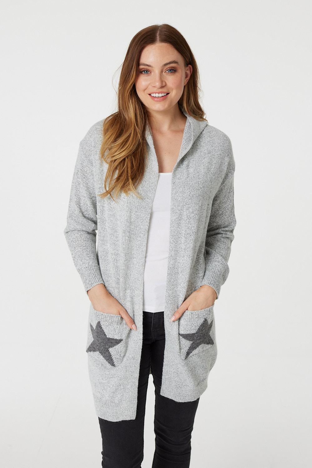 Grey hooded star cardigan on sale