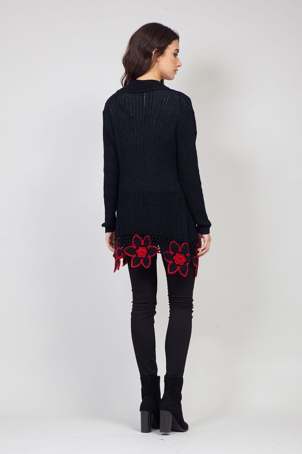 Black | Crochet Trim Cardigan