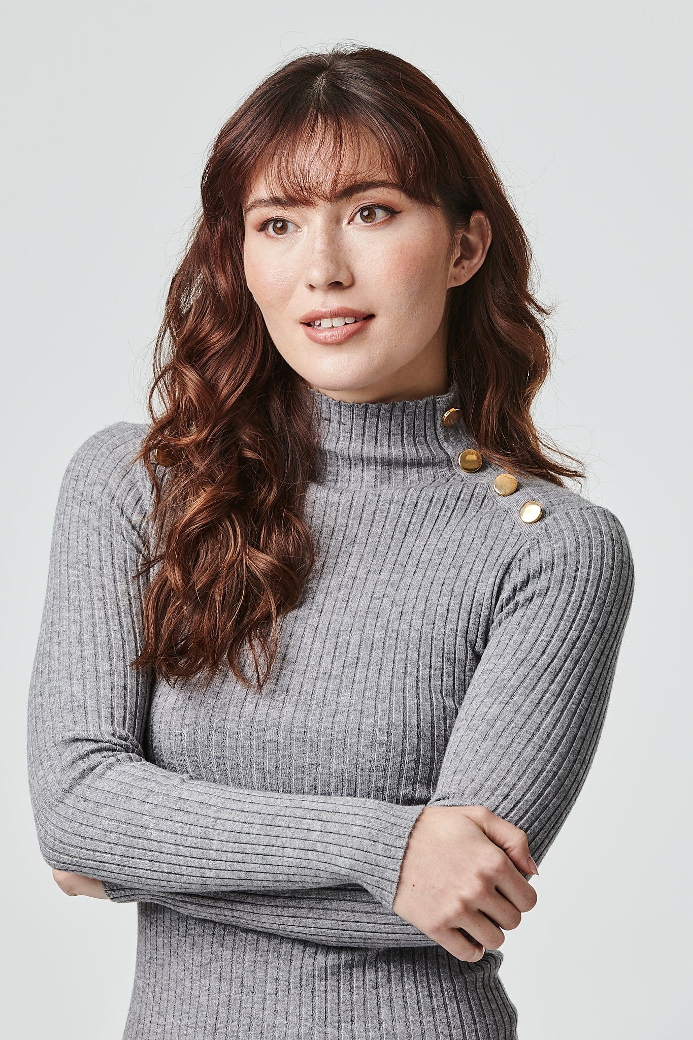 Grey | High Neck Bodycon Knit Dress