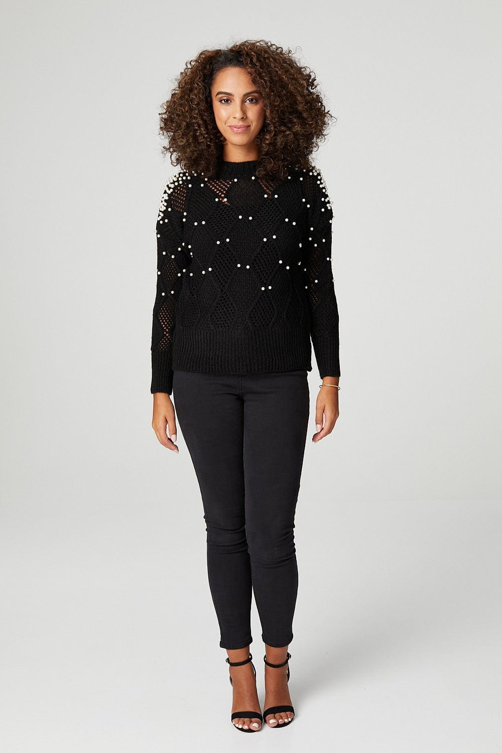 Black | Pearl Embellished Jumper