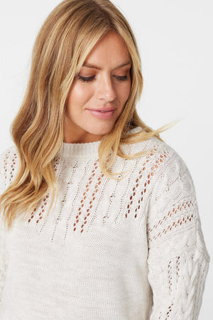 Cream | Cable Knit Slouchy Knit Jumper