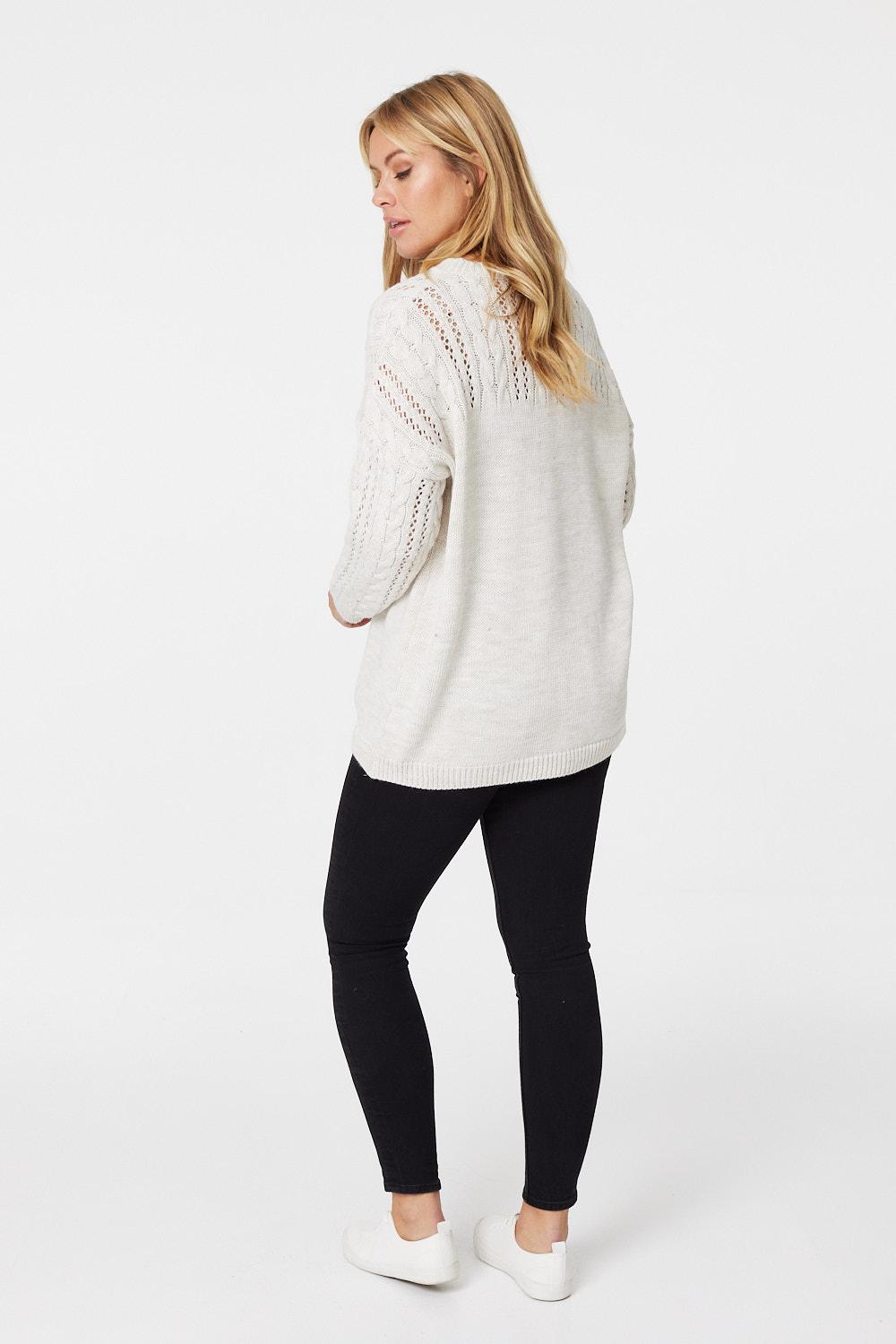 Cream | Cable Knit Slouchy Knit Jumper