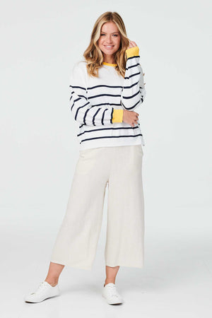 Navy | Striped Long Sleeve Relaxed Jumper