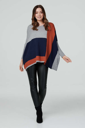 Grey | Colour Block Asymmetric Jumper
