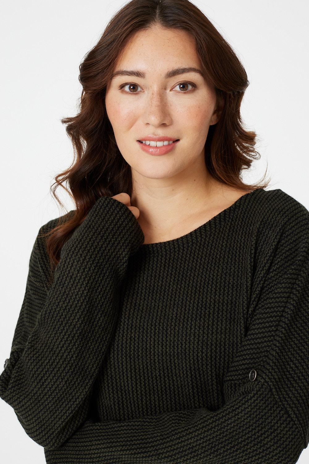 Khaki | Round Neck Slouchy Knit Jumper