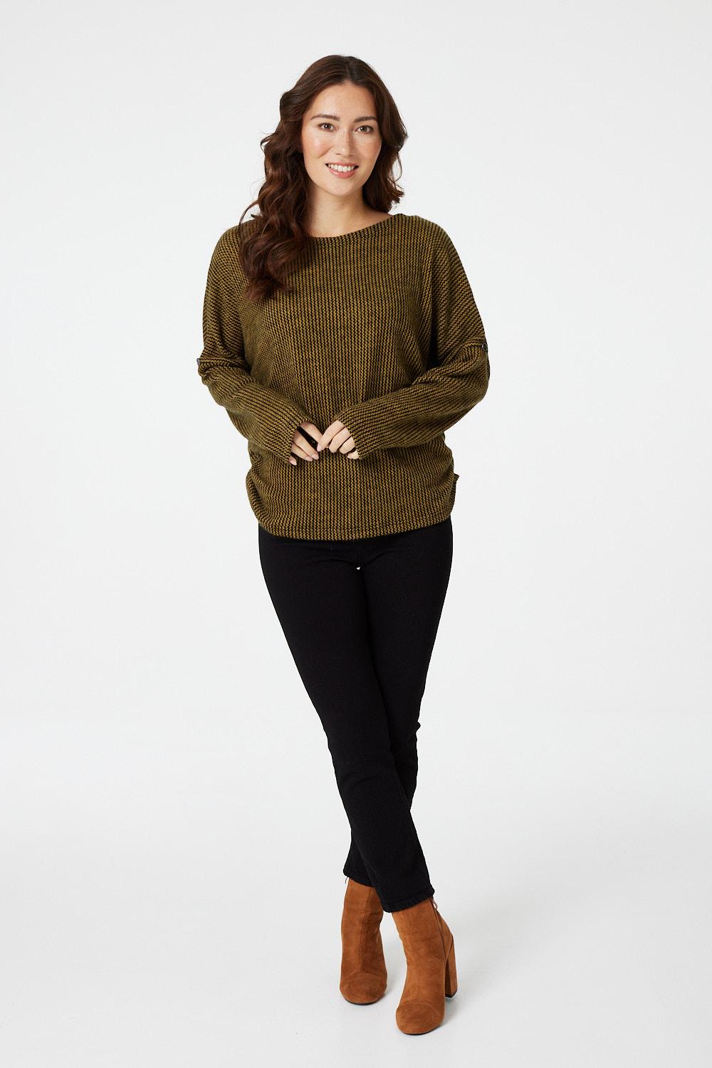 Mustard | Round Neck Slouchy Knit Jumper