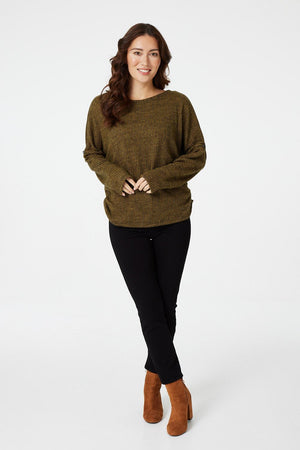 Mustard | Round Neck Slouchy Knit Jumper