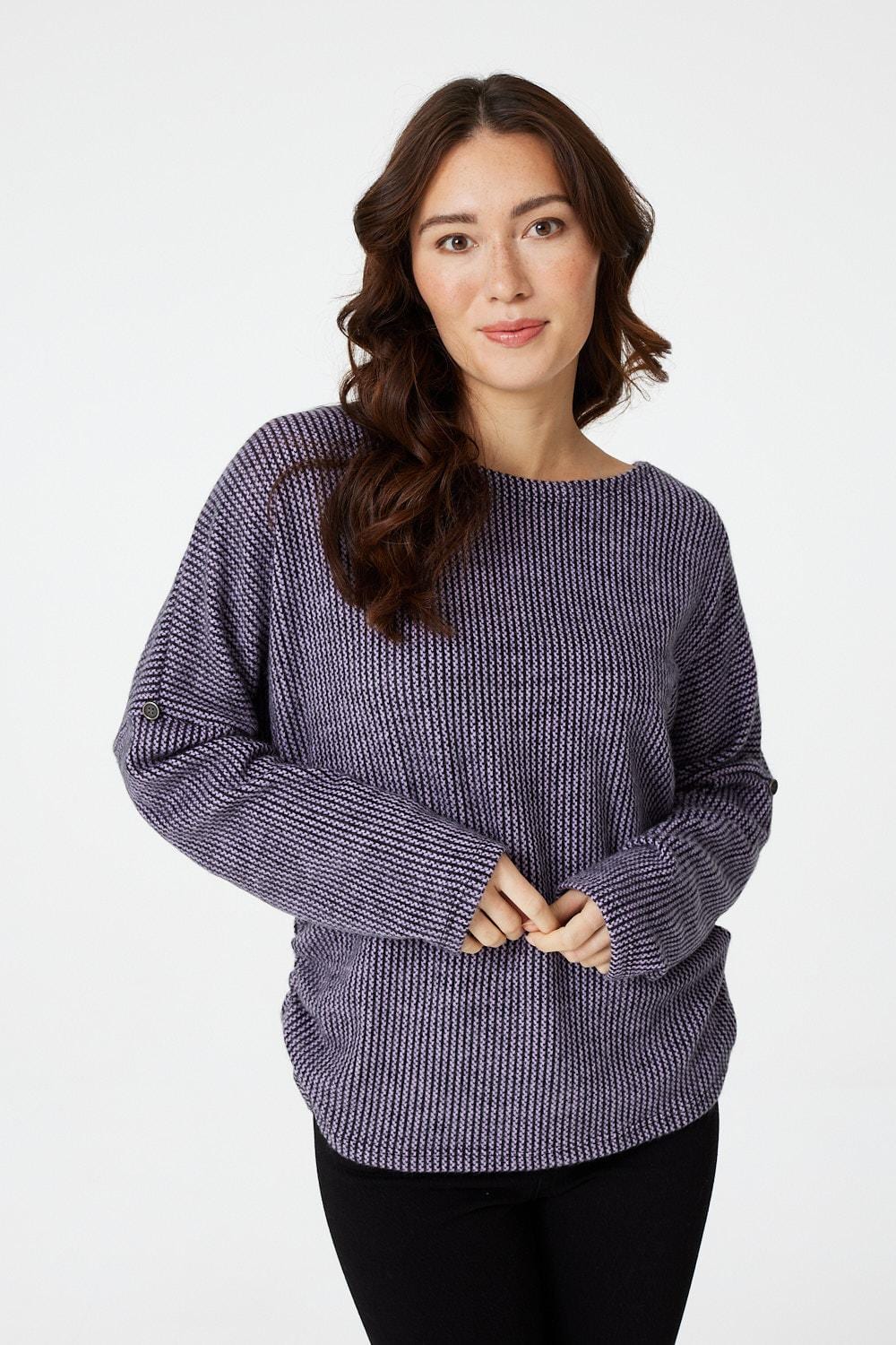 Pink | Round Neck Slouchy Knit Jumper