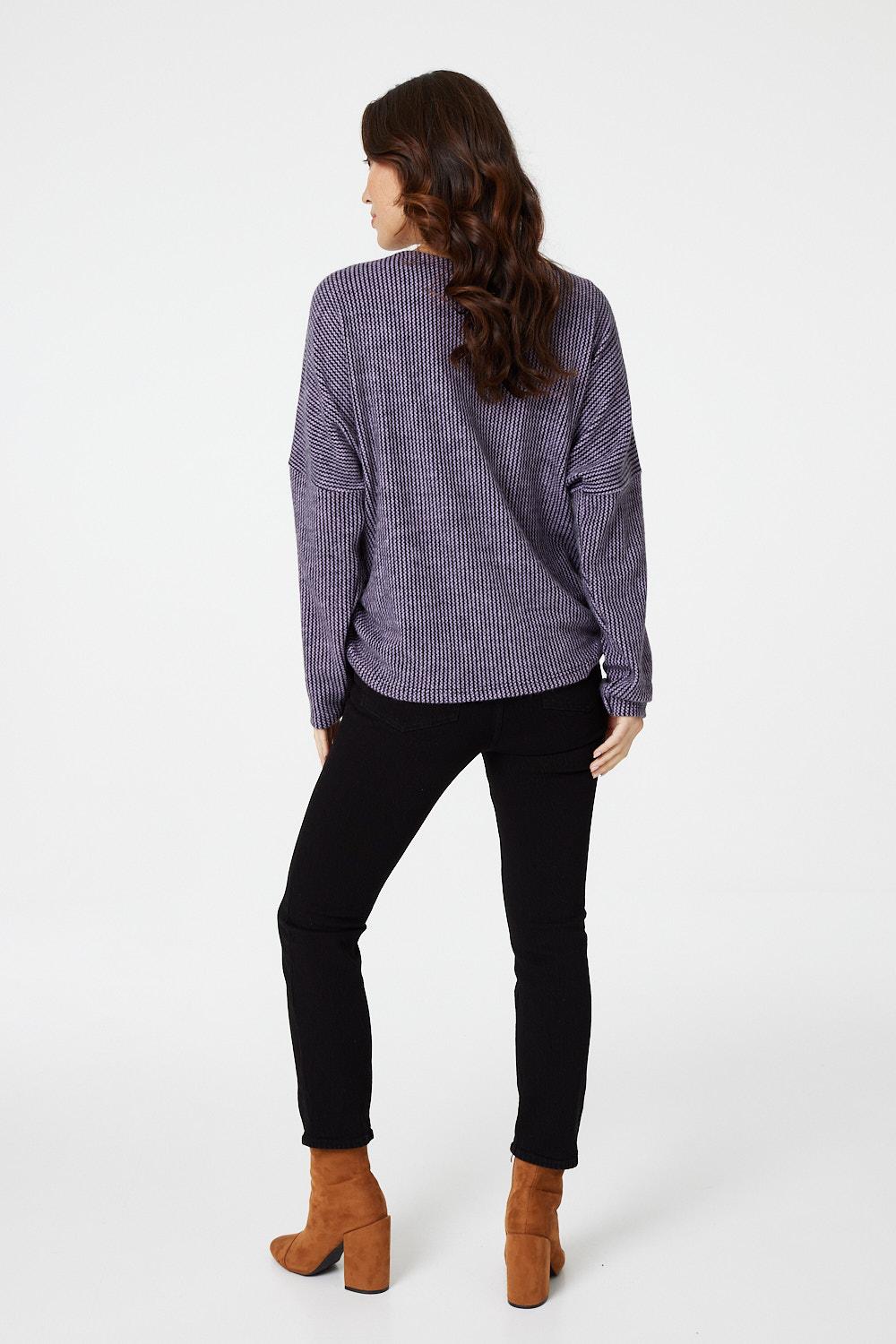 Pink | Round Neck Slouchy Knit Jumper