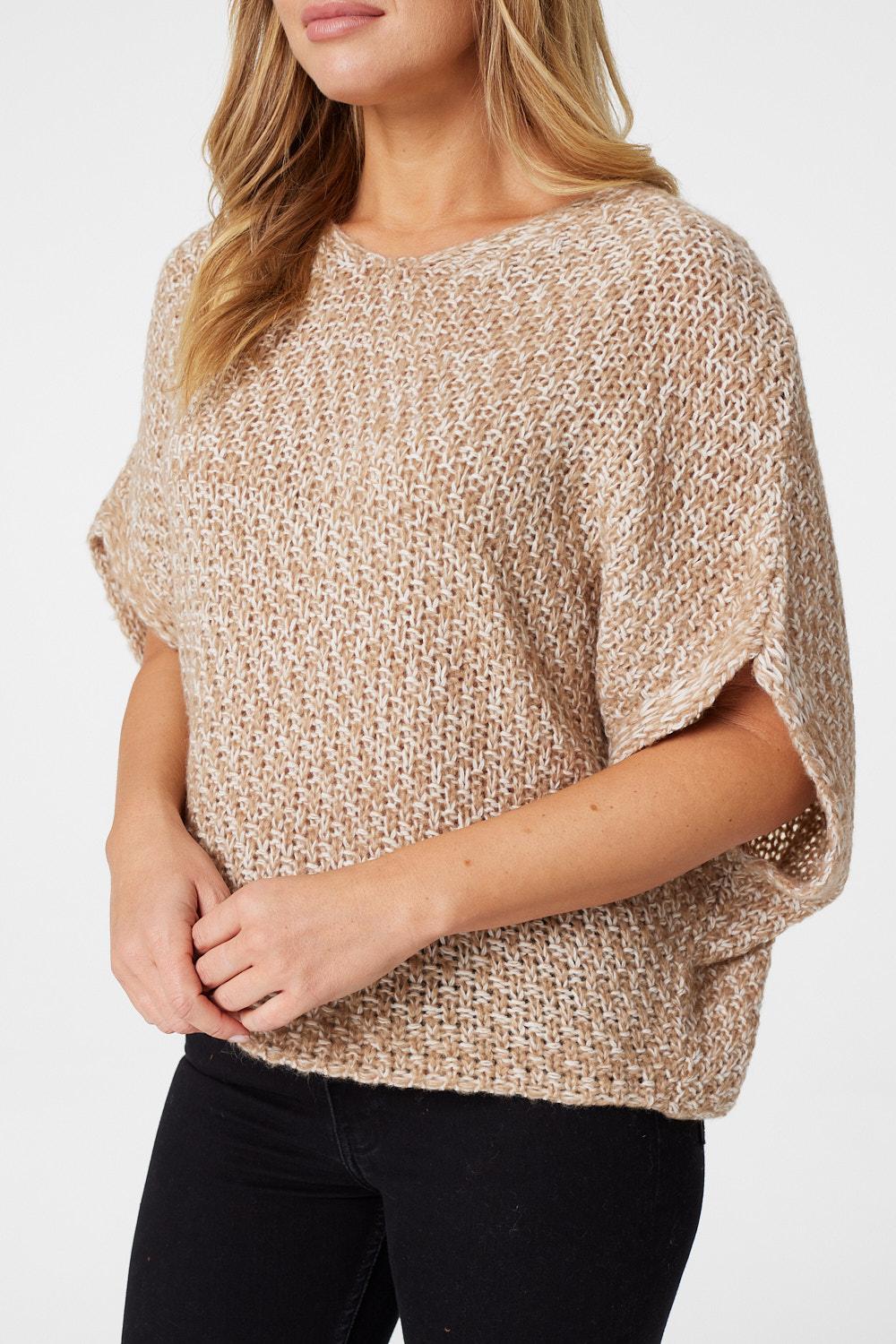 Beige | V-Neck Batwing Sleeve Jumper
